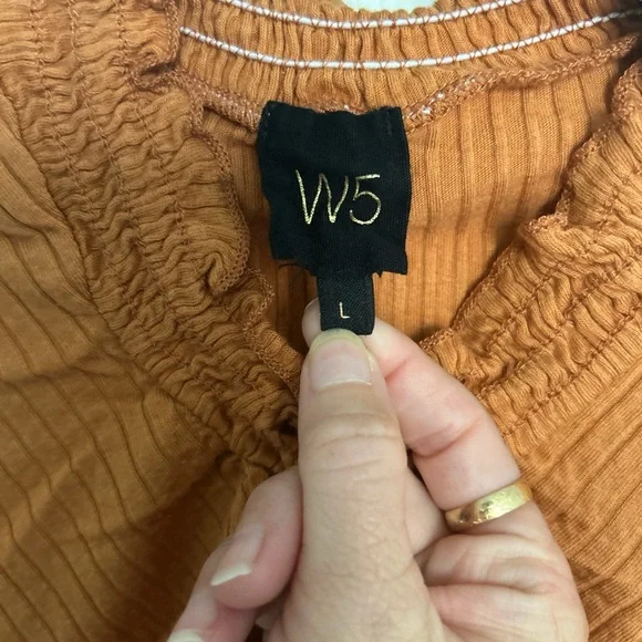 W5 Terracotta Sleeveless Blouse with Tie-Front - Picture 3 of 5